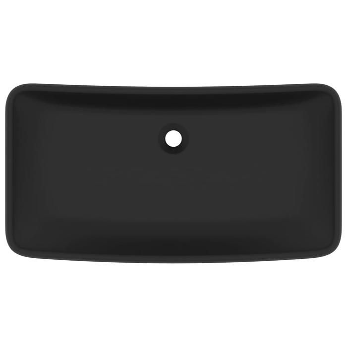 VidaXL Luxury Rectangular Washbasin Countertop Sink Toilet Hand Basin Bathroom Cosmetic Room Home Matte Black 146964