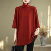 Pullovers Tops Women Long Sleeves Blouse Oversized Half Turtleneck Loose Long Sleeve Shirt Slim Pullover Tops