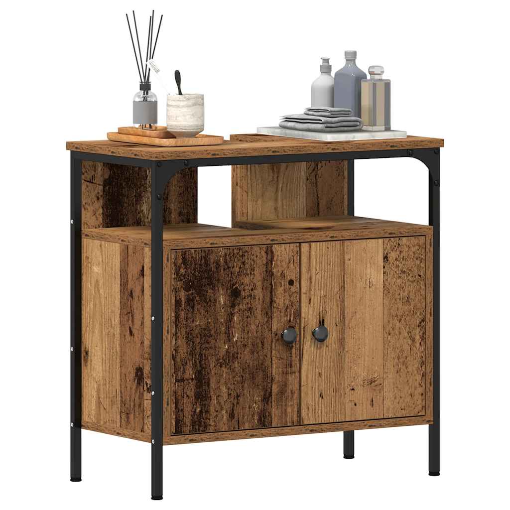 Washbasin Cabinet with Rustic Wood Look 60 X 30 X 60 Cm Engineered Wood