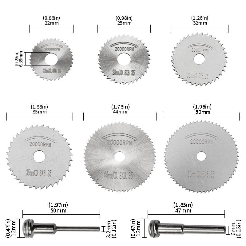 Electric grinder accessories High-speed steel cutting blade 8PC Wood plastic copper aluminum soft metal small saw blade