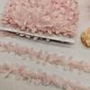 3yard 3D Crystal Beads Chiffon Petals Embroidery Lace Ribbon DIY Wedding Dress Accessories Lace Trim