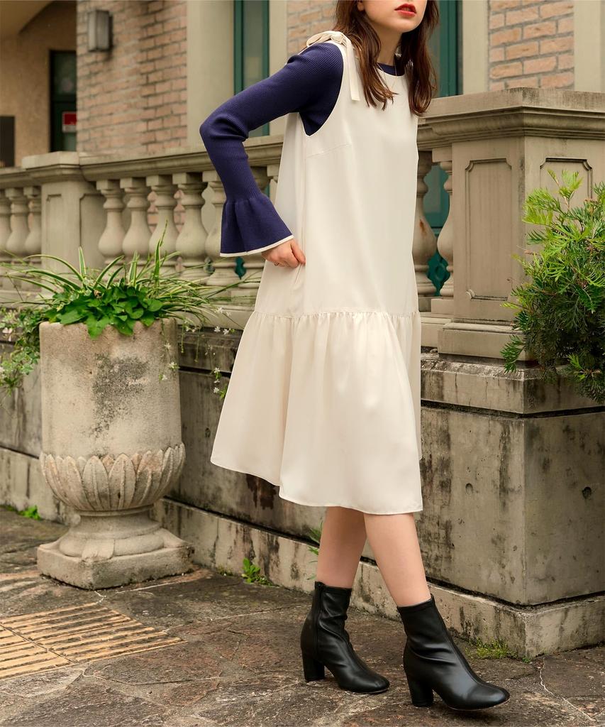 Titibait Boat Neck Bell Sleeve Knit White (ACXP3869), Women's, Medium,