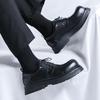Lace-up niche high street ins big head derby shoes men's high-end thick sole heightening commuter round head 2232-R