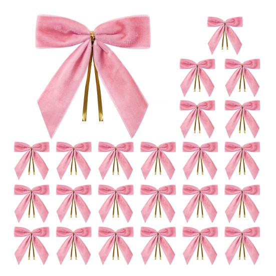 12/24Pcs Red Small Velvet Christmas Bows DIY Gift Wrapping Crafts Red Christmas Bowknot Wedding Party Decoration