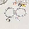 Iridescent Beaded Bracelet Clear Faux Crystal Bracelet Cute Cartoon Animal Charm Bracelet Gift for Girls Best