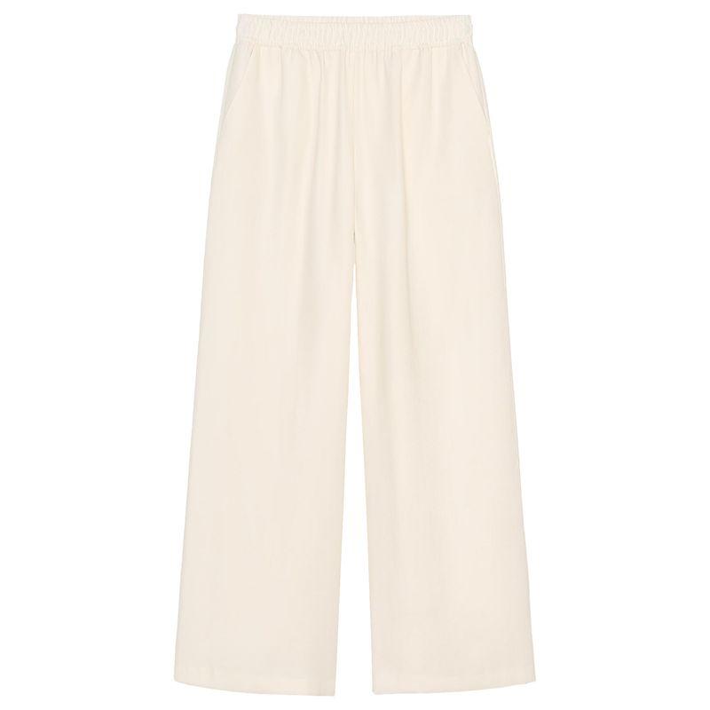 Zaprha 2025 New Arrival Loose and Lazy Style Elastic Waist Plaid Wide Leg Casual Trousers Women's 1971040