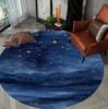 Dreamy Starry Sky Pattern Round Carpet Mat Rug Soft Non Slip Floor Mat for Living Room Bedroom Home Decoration Rugs for Bedroom