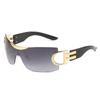 Vintage Y2K Fashion Steampunk Sunglasses Women For Men Luxury Brand Designer Sun Glasses Sport Goggle One Piece Rimless Shades