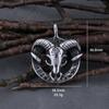 Stainless Steel Viking Rune Imitation Goat Head Necklace Men's Amulet Pendant Biker Gothic Party Club Jewelry Gift for Boyfriend