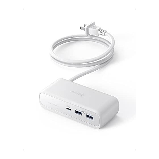 Удлинитель Anker 521 (USB-удлинитель, сетевой фильтр, розетка, 3 порта, USB-C, 1 порт, USB-A 2 порта, удлинитель, 1,5 м) [Технические стандарты PSE