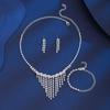 Exaggerated Rhinestone Claw Chain Tassel Necklace & Bride Jewelry Set