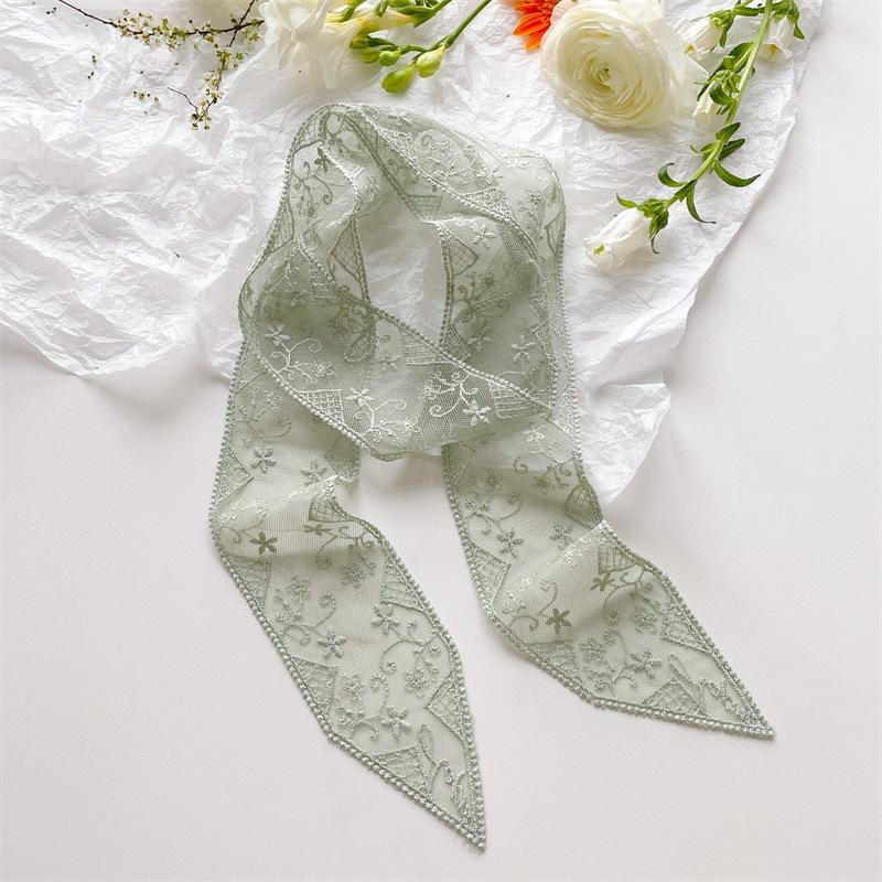 Korean Version Ins Pure Desire Lace Long Scarf Women's Spring Summer Hot Girl Layering French Accessories Hair Tie Headband
