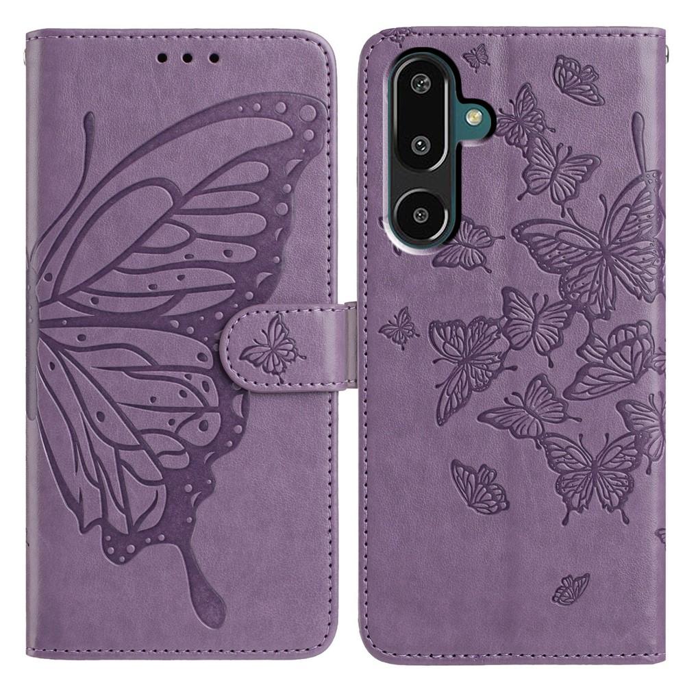 For Samsung Galaxy M16 5G/F16 5G Case Butterfly Imprinted Wallet Stand PU Leather Flip Phone Cover with Strap