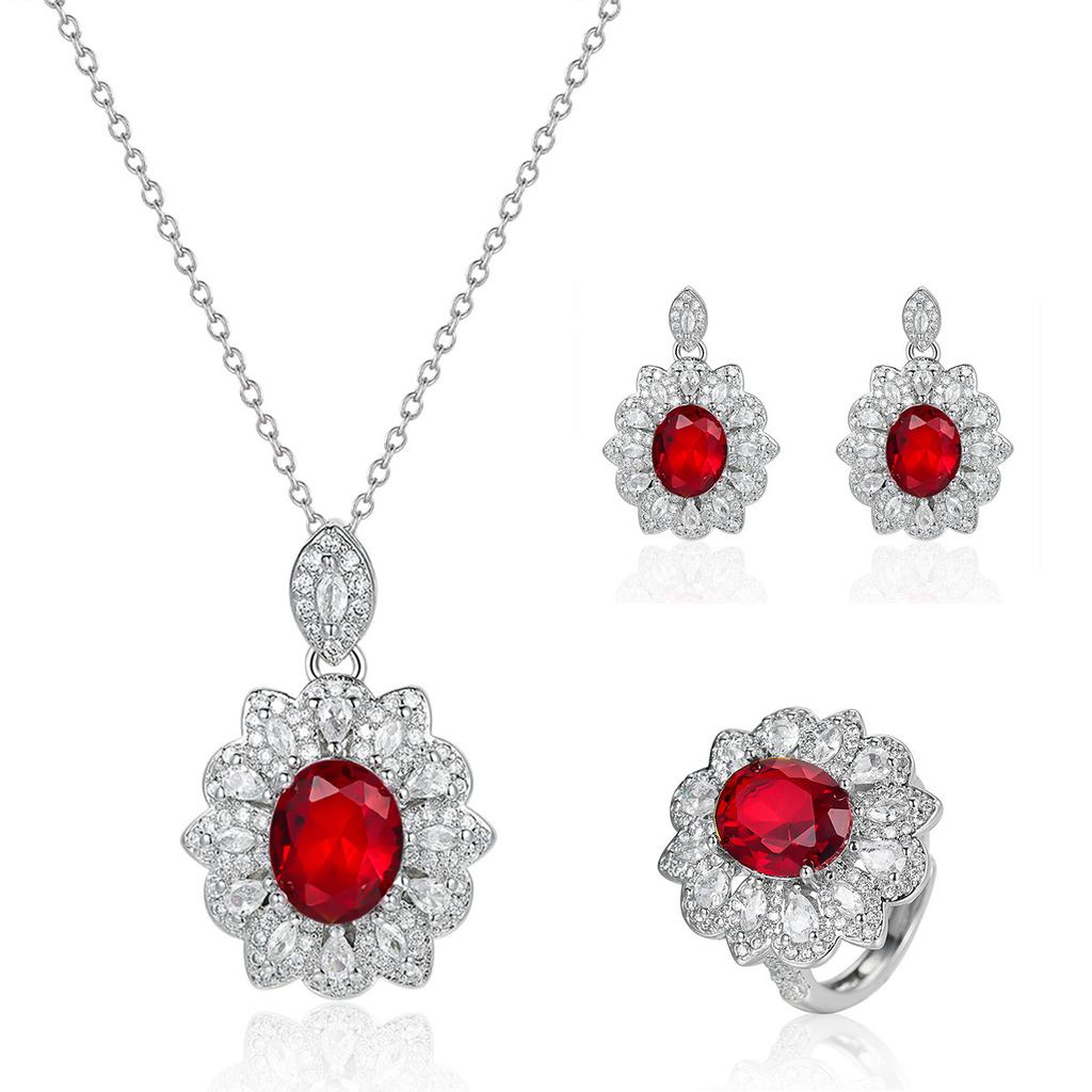 Hot mining explosion full of diamonds, colorful treasures, large flower necklaces, rings, European and American studs.