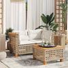 VidaXL Garden Corner Sofas and Cushions 2pcs Beige Wicker, Garden Corner Sofa, Garden Corner Seat, 365937