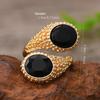 Exaggerated Water Drop Diamond Set Personalized Diamond Set Multi Color Metallic Unique Women's Ring with Adjustable Opening