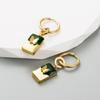 Women's Vintage Earrings Creative Concentric Lock Earrings Titanium Steel Inlaid Color Zircon Earrings