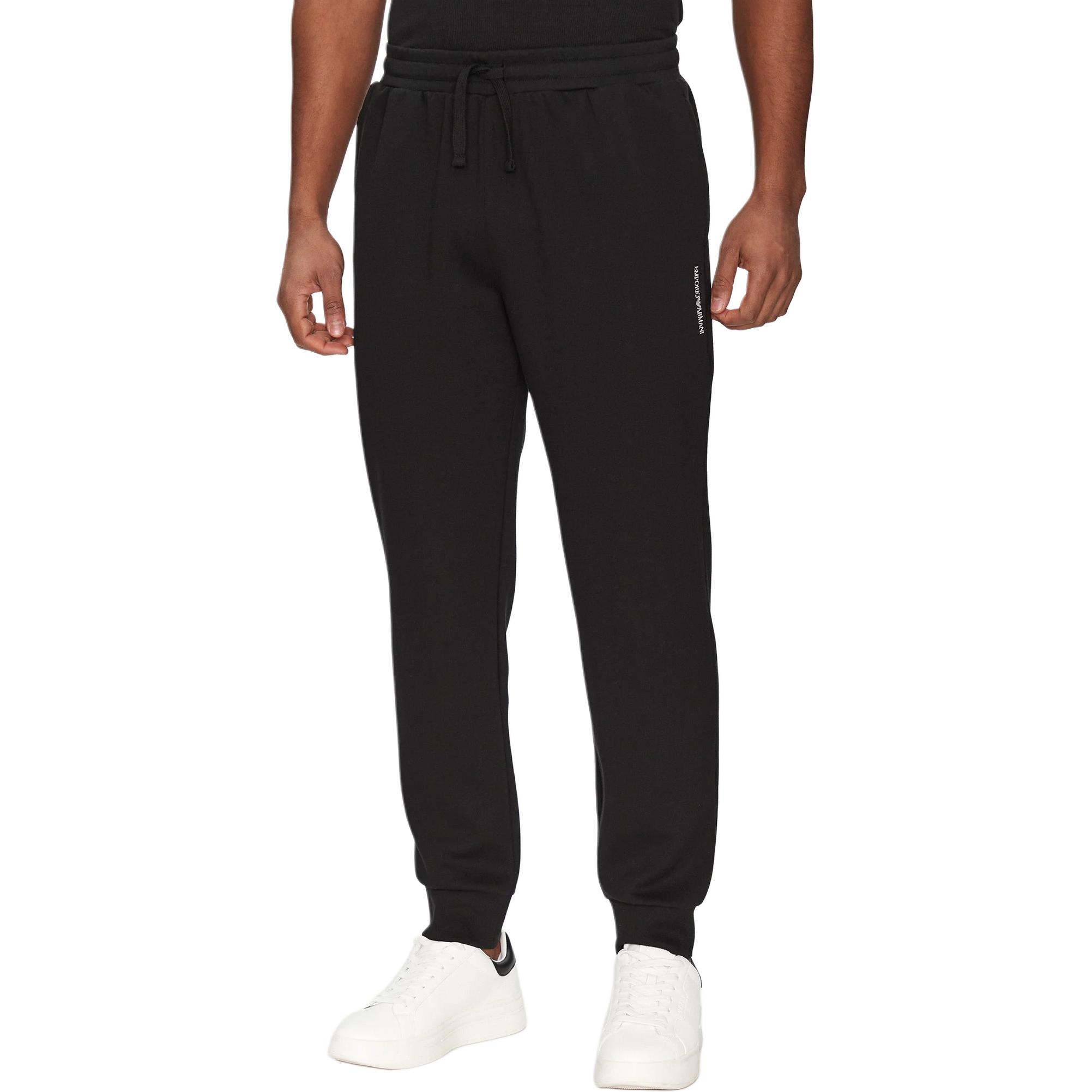 Emporio Armani Однотонные трикотажные брюки-джоггеры на кулиске Мужские брюки Черный EM000500-AF10790-UC001 S
