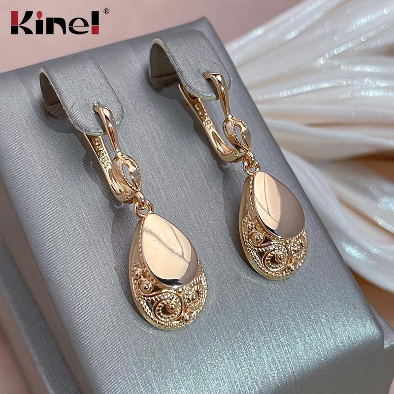Orecchini Pendenti A Nappa Placcati Oro 14K | 5 Cm | Ipoallergenici Per Donna | Regalo