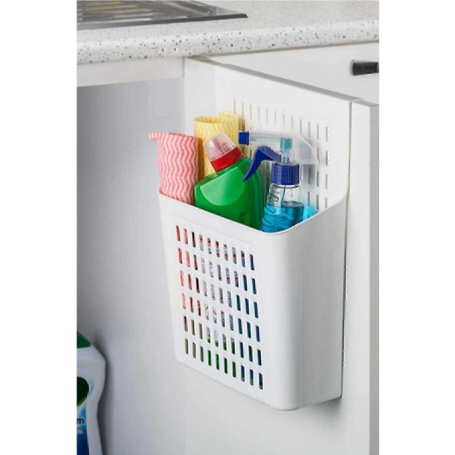 

Пластиковый подвесной органайзер для шкафа, держатель для моющих средств в шкафу серый