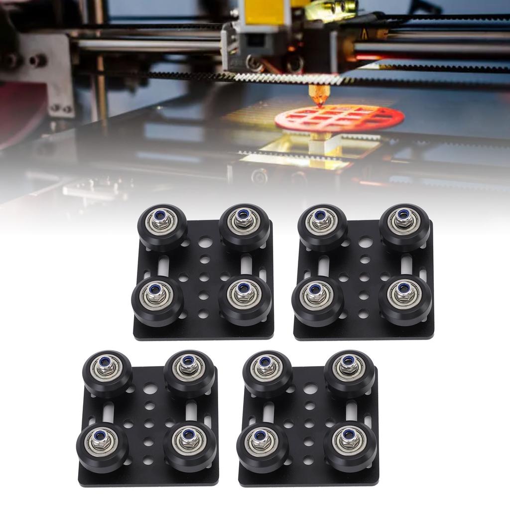 4Pcs 3D Printer Gantry Plate Board Fit for 2020V Series Extrusions Aluminum Alloy 3D Printer Extruder Back Support Plate Black