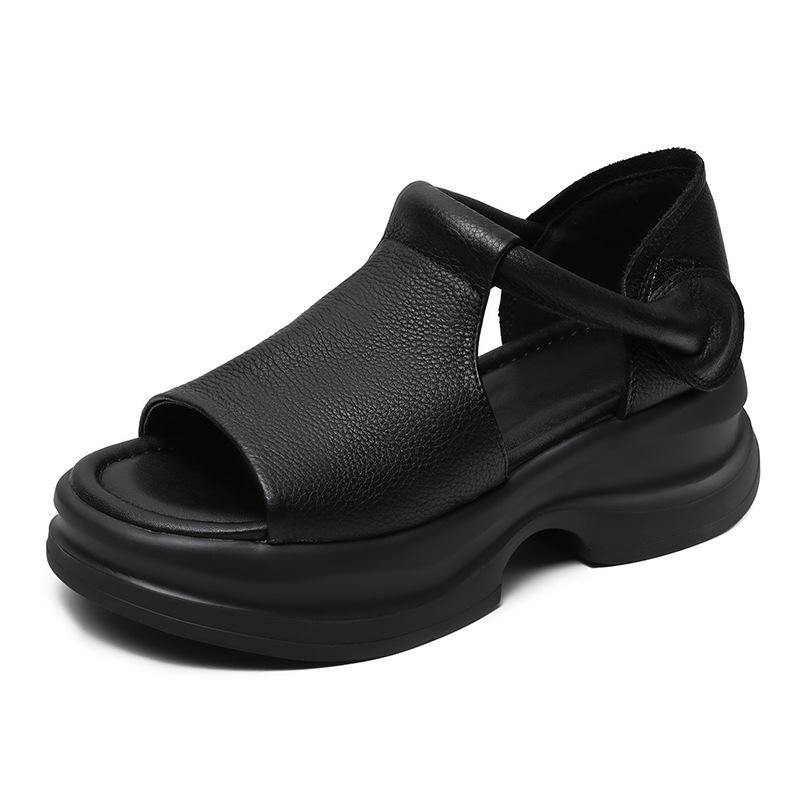 Damen Zehensandalen aus atmungsaktivem Leder - Modische, abriebfeste Strandschuhe