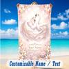 Floral Garden Theme Beach Towel Personalized Custom Name & Text Soft Quick Dry Beach Towel for Swimming Travel