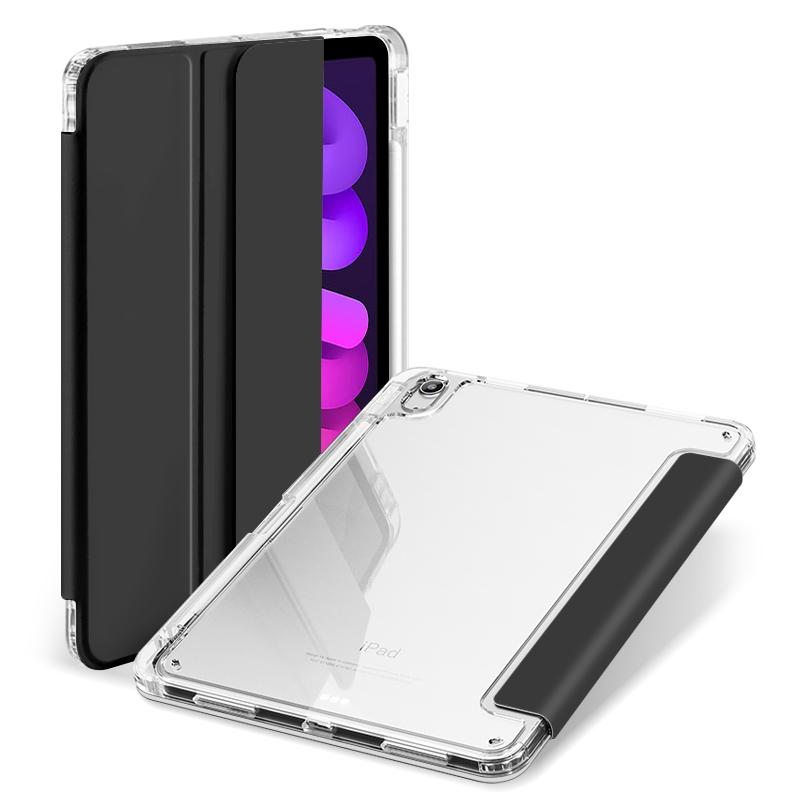 Clear Crystal Tablet Case With Pen Slot For iPad Mini 6 7 (A17 Pro) 8.3'' A2568 PU Leather Flip Magnetic Stand Cases
