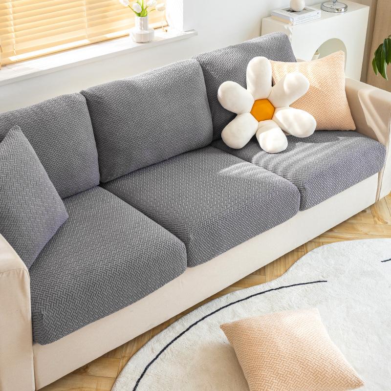 Solid Color Polar Fleece Sofa Cover All-Inclusive Universal Elastic Sofa Cover Four Seasons Anti-Cat Scratch Sofa Cover