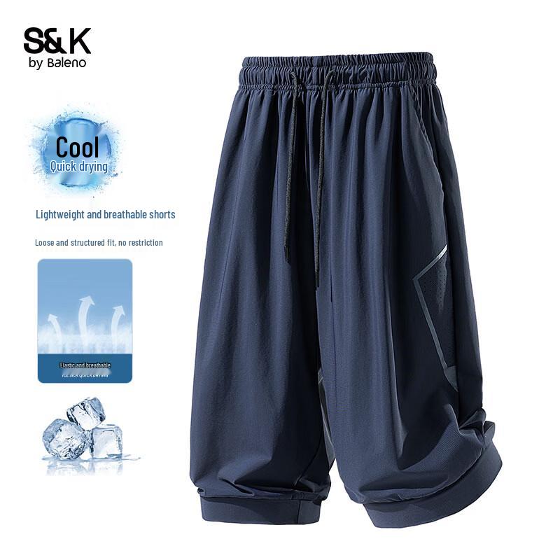 Baleno Men s Summer Ice Silk Lightweight Cropped Casual Pants L