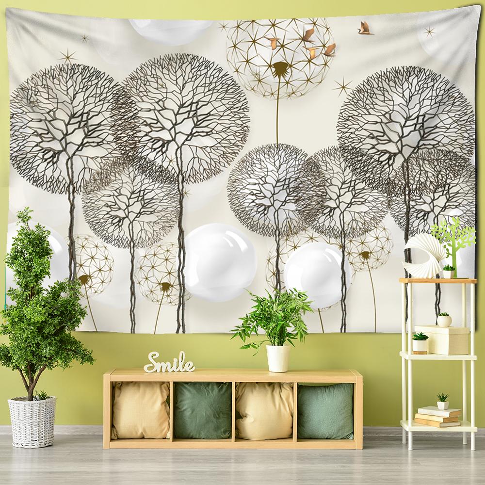 Dandelion Balloon Tapestry Wall Plant Modern Simple Style Bohemian Background Cloth Mattress Living Room Decor