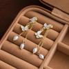 French Niche Premium Pearl Fringed Butterfly Earrings Women'S Spring And Summer Small Fresh Fashion Stud Earrings