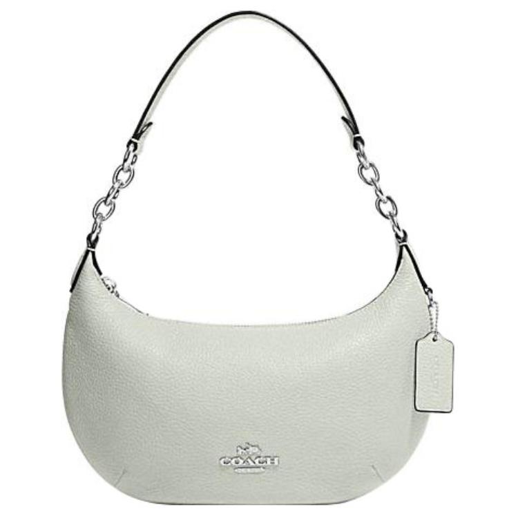 New COACH Cow Leather Crescent Bag, Shoulder Bag, Handbag, Shoulder Bag Women's Light Green CE619-SVONE