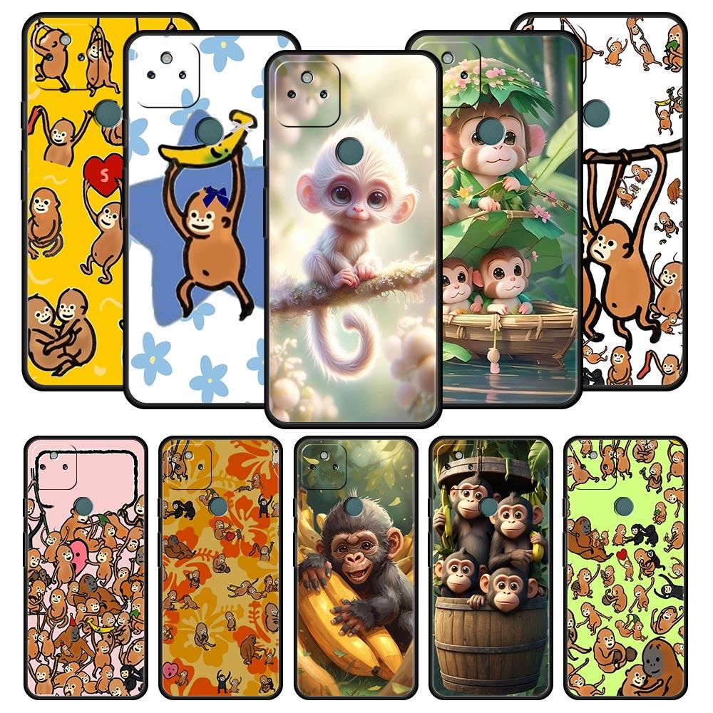 Monkey And Banana Phone Case Cover for Google Pixel 10 9 8 7 6 9A 8A 7A 6A Pro Shockproof Soft TPU 10 Pro XL Shell Fundas Capas