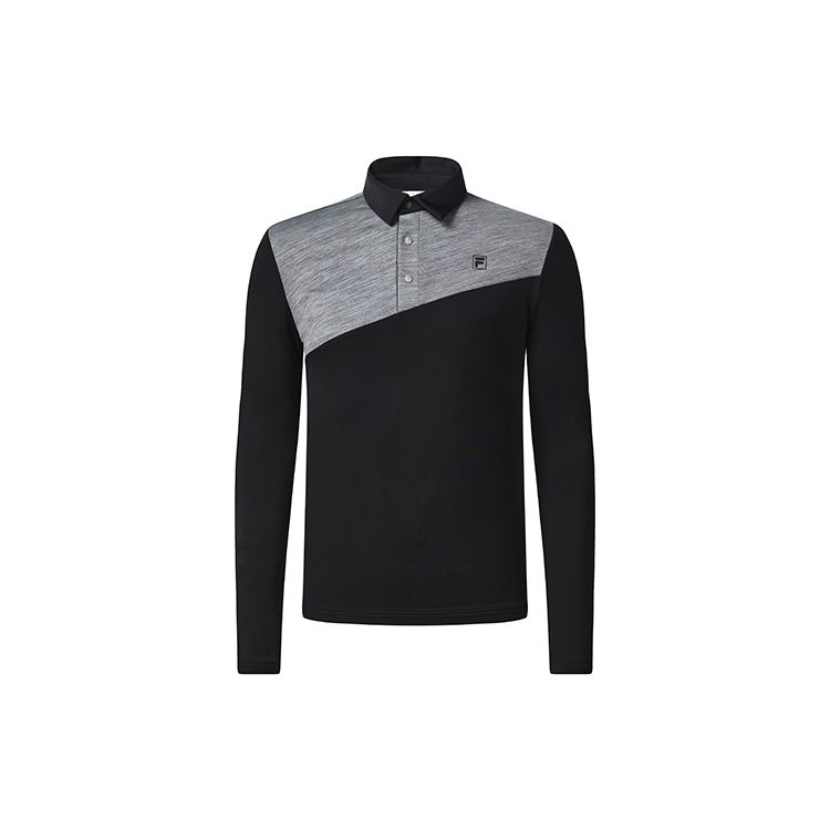 

FILA Athletics Basic Knitted Long Sleeve Polo Shirt Men tops Deep-Black A11M245202F-BK XXL
