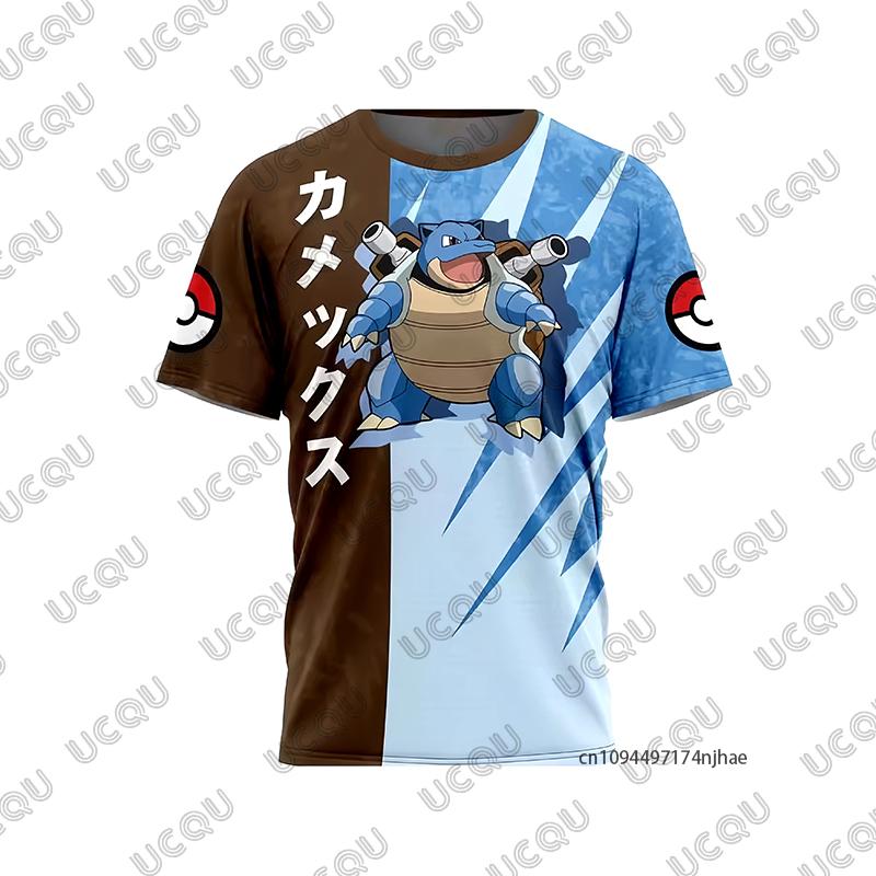 Summer New Pokémon Gengar Cartoon Print Men's and Women‘s T Shirt Short-sleeved Cosplay Tees Casual Oversized Kids/Adult Tops