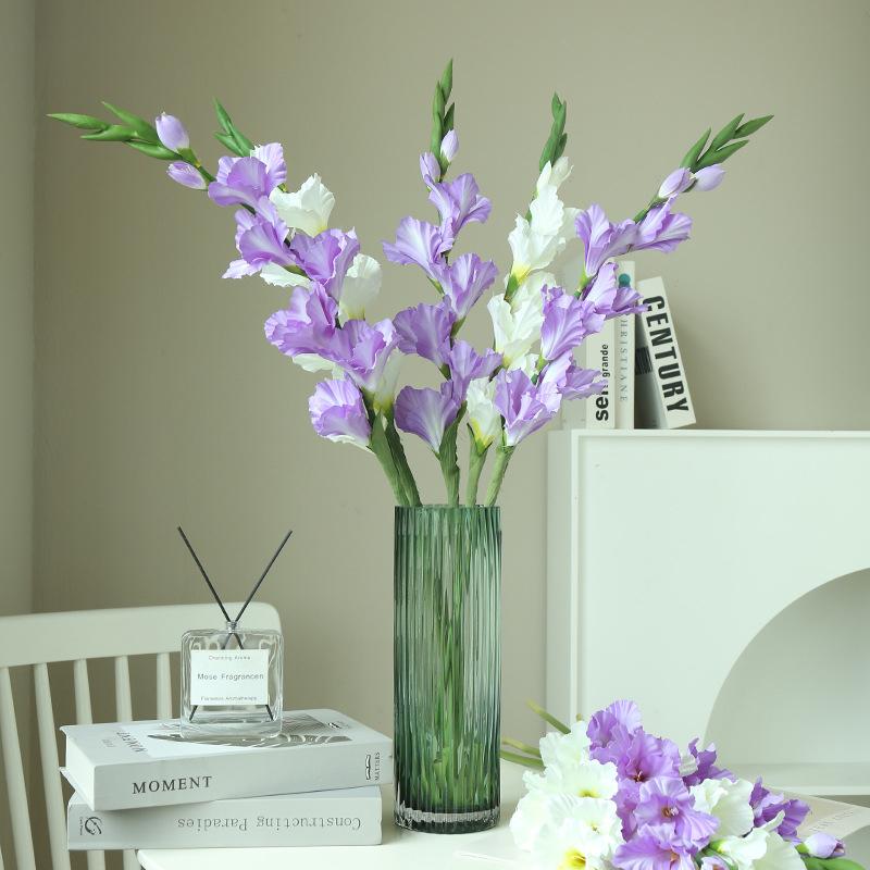 High-End European Style 8-Head Large Gladiolus Artificial Flowers Home Living Room Decoration Wedding Flowers Artificial Flowers