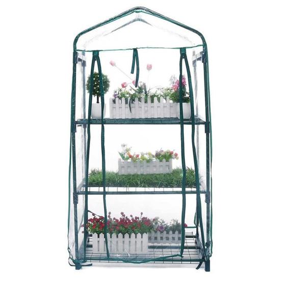 Klar PVC Drivhus-erstatningsdeksel med glidelåsdør Optimalt sollys Plantevekst Synlighet UV-bestandig drivhusfilm Hageutstyr