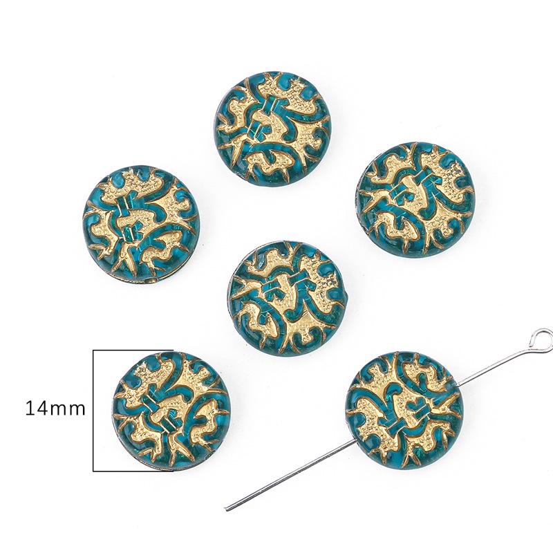 Baroque Gilded Oval Olive Flat Beads for DIY Jewelry & Earrings