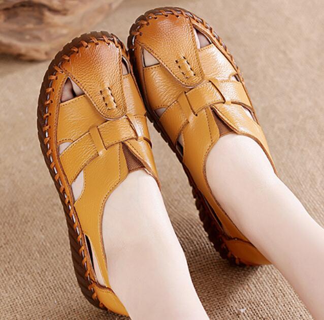 

Летняя женская обувь из натуральной кожи. Комфортная летняя нескользящая подошва на мягкой подошве. Сандалии среднего и старшего возраста для женщин и мам. 40 коричневый