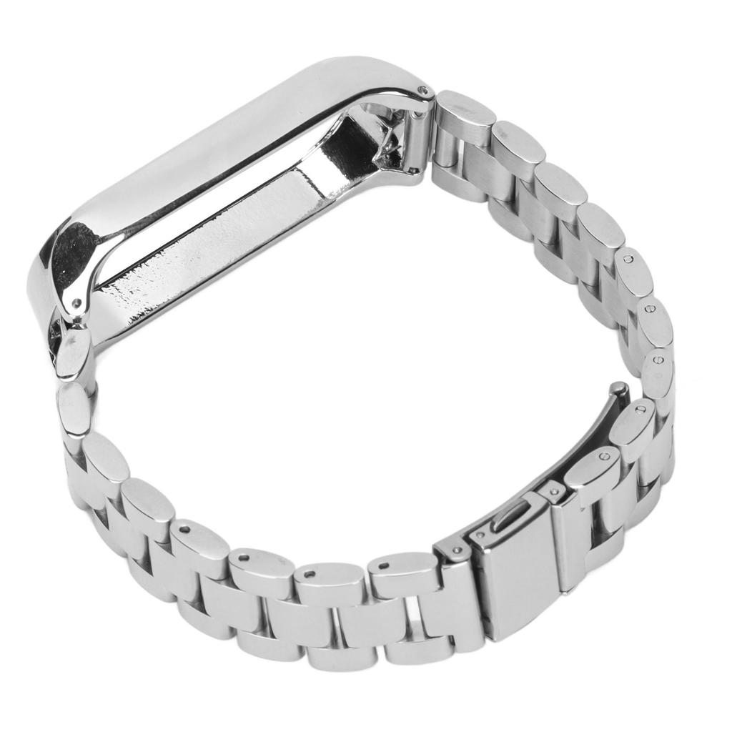 Smartwatch Wrist Band Strap Stainless Steel Anti Lost with Double Latch Folding Buckle for Mi Band 6Silver