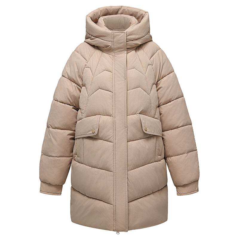 New winter down cotton jacket women's long large loose cotton jacket warm cotton-padded jacket thickened