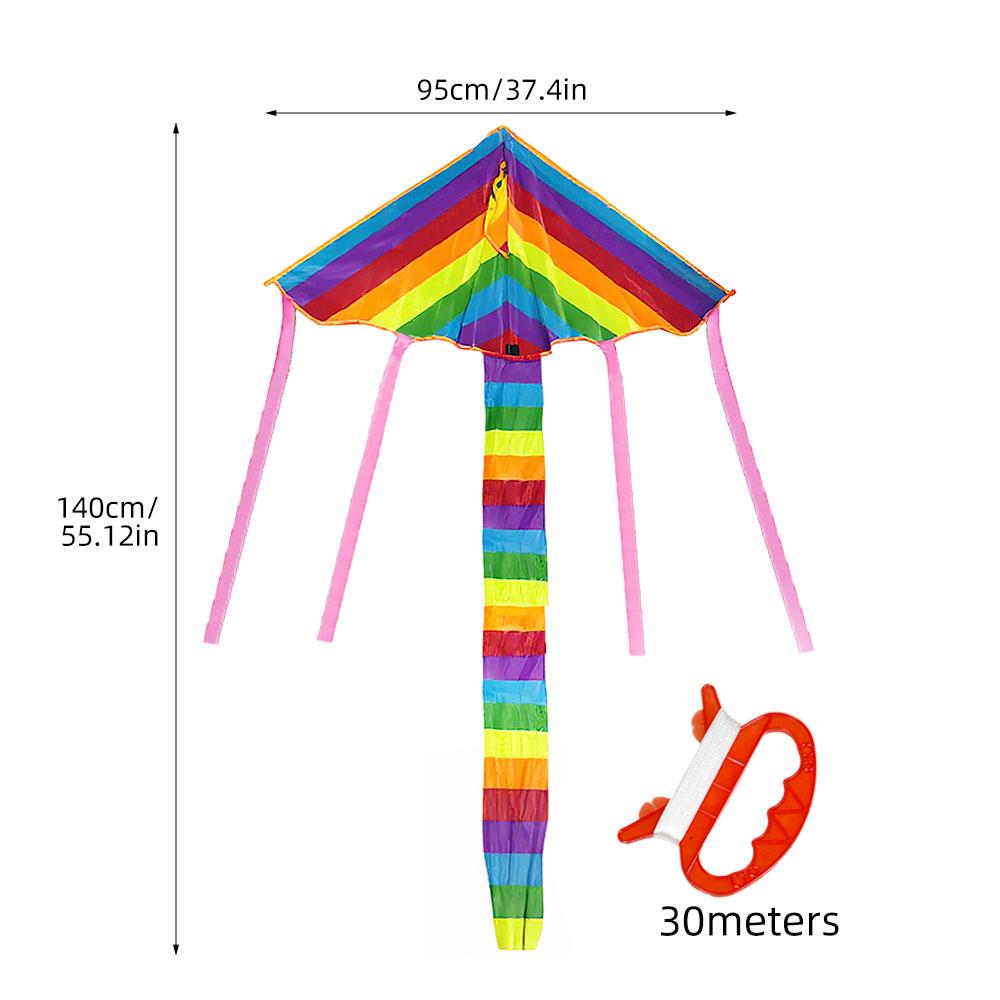 Rainbow Kite for Kids - Easy Flying with Long Tail & Line, Fashion Design Outdoor Fun Sports Flying Toy for Children
