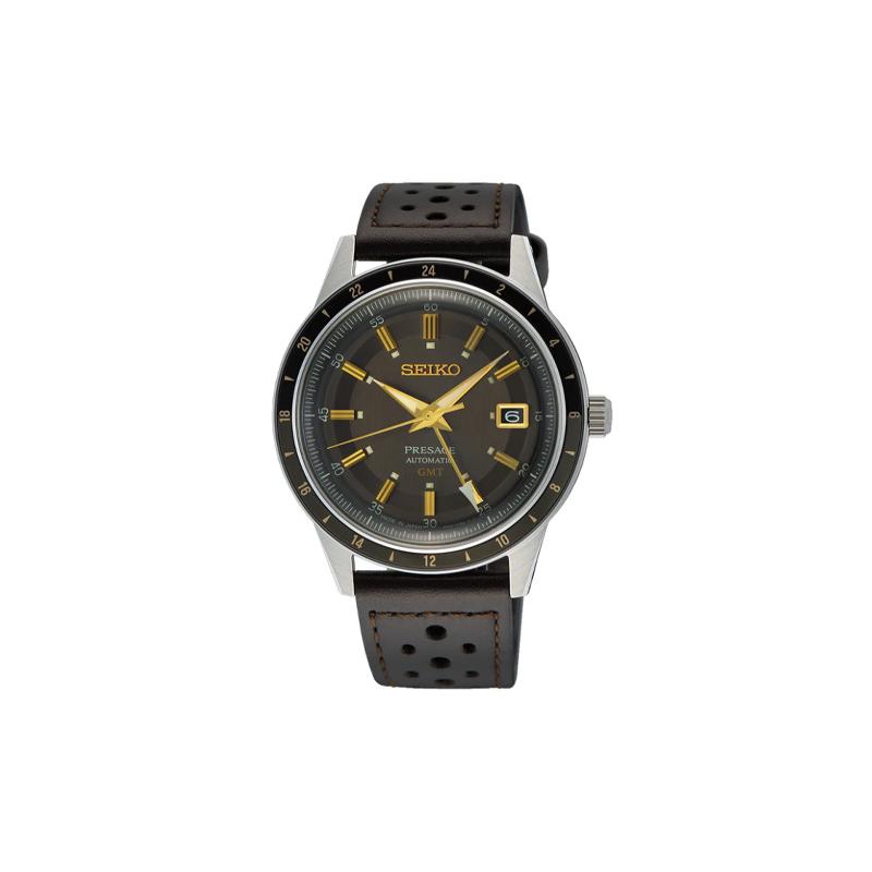 SEIKO Presage series 50 meters waterproof Quartz leather strap men s watch brown dial SSK013JC бежевый