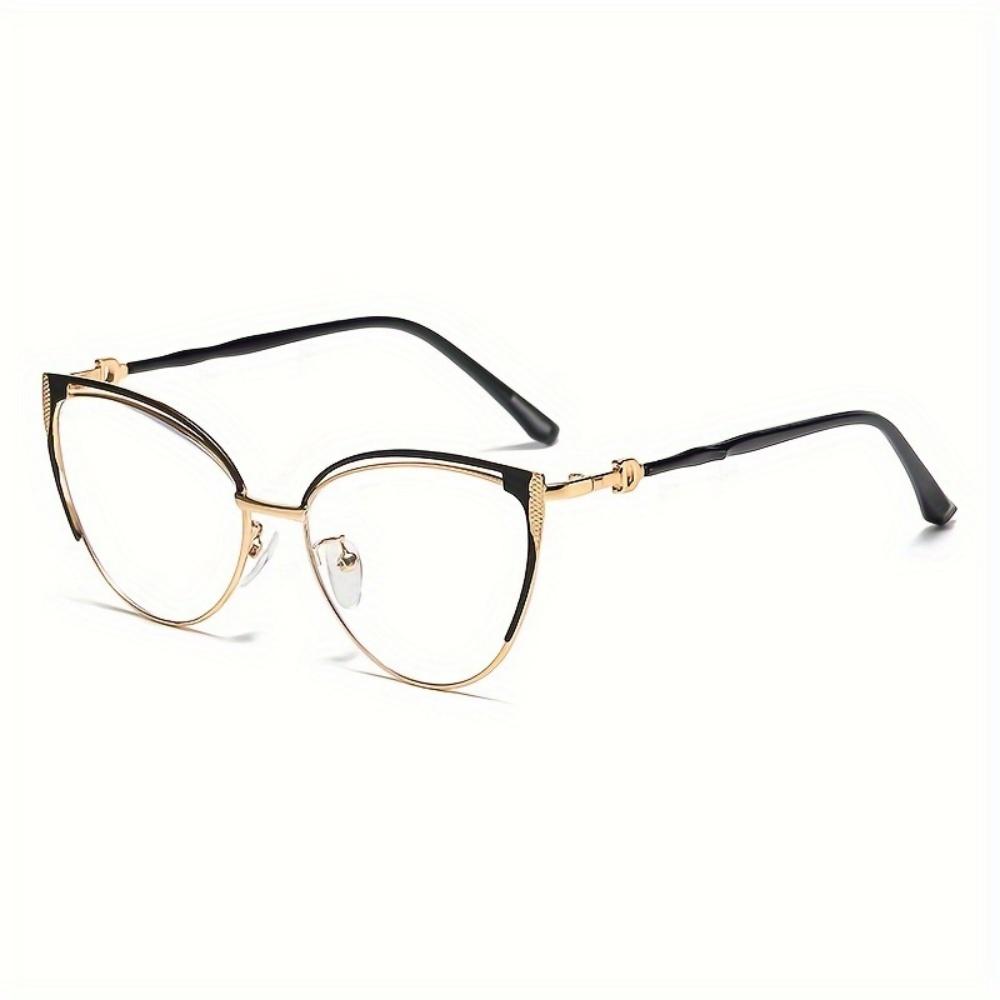 fashionable anti blue light glasses unisex color shift metal cat eye frame trendy vision care eyewear for women men