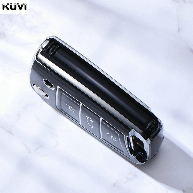 HOT TPU Car Flip Key Case Cover Fob for VW Volkswagen Golf 7 MK7 Tiguan MK2 for SEAT Ateca Leon FR 2 Ibiza for Skoda Octavia A7
