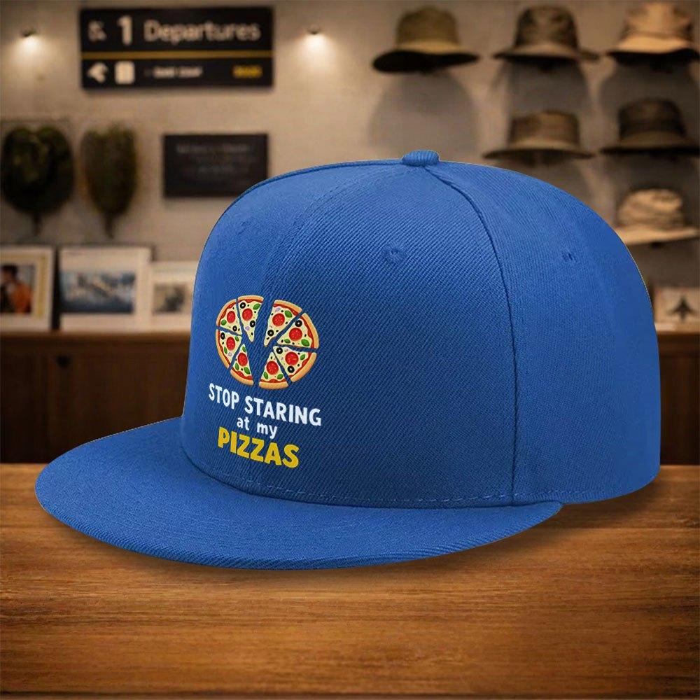 Stop Staring At My Pizzas Graphic Print Baseball Cap Unisex Polyester Street Style Adjustable HipHop Hat