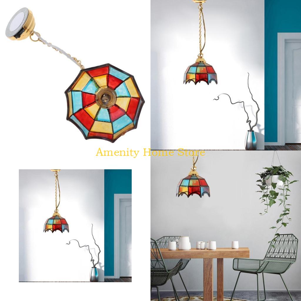 

F26C 1:12 Scale Mini LED Chandelier Ceiling Lamp Model Dollhouse Miniature Accessories Living Room Bedroom Toy for Doll House CN