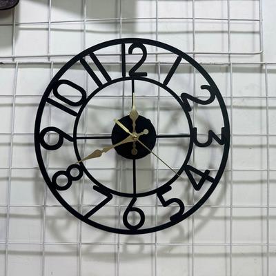 Large Arabic Roman Numerals Metal Wall Clock Quiet Movement Contemporary Styles Easy Installation For Indoor Space