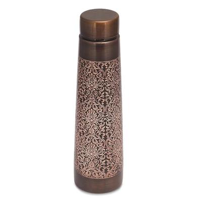 Copper Water Bottle 1 Litre | 100% Pure Copper Insulation Wide Mouth with Ergonomic Design | Water Bottle for Office, Kids, Home